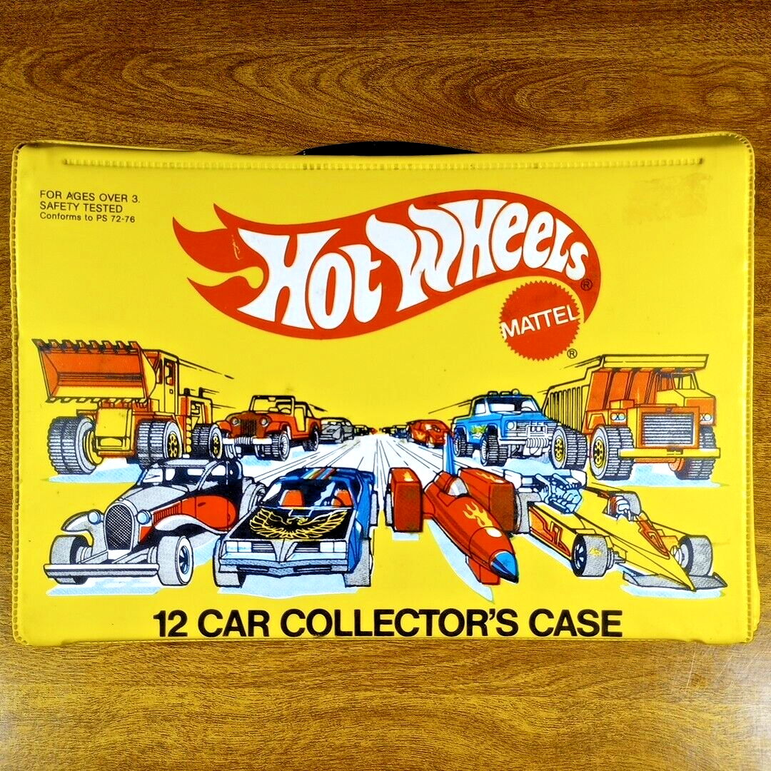 Hot Wheels Vintage 12 Car Collector's Case Storage Yellow BW No