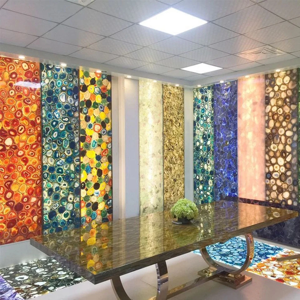 Agate Coffee table, agate side table, natural stone table top, gemstone table - Image 4 of 4