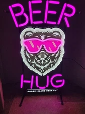 Goose island beer bear hug light up led sign game room Man Cave Chicago new