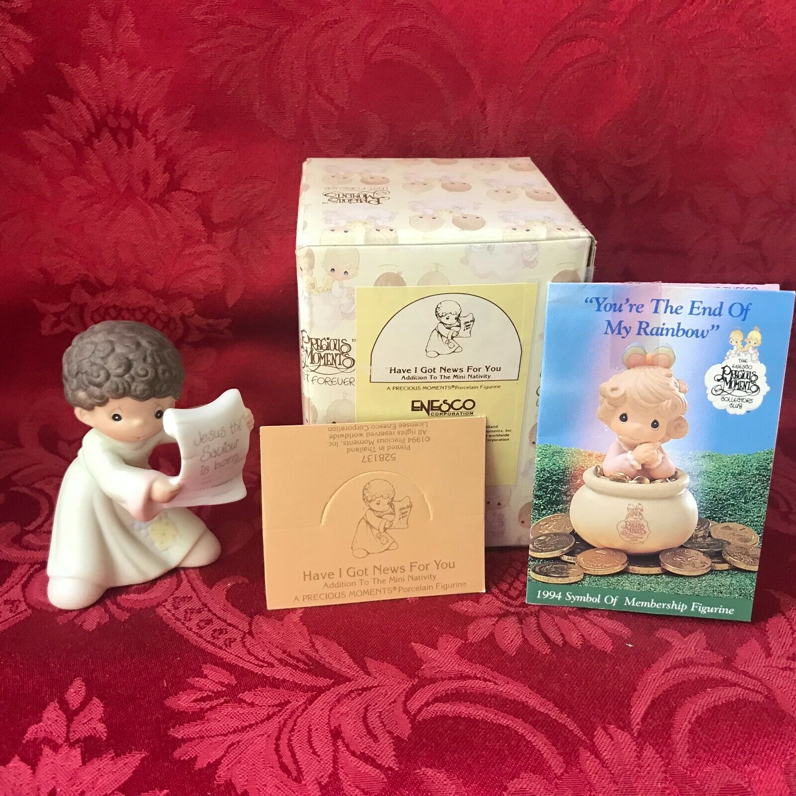 PRECIOUS MOMENTS 1994 "528137" "HAVE I GOT NEWS FOR YOU" NEW IN BOX-NEVER DISP.