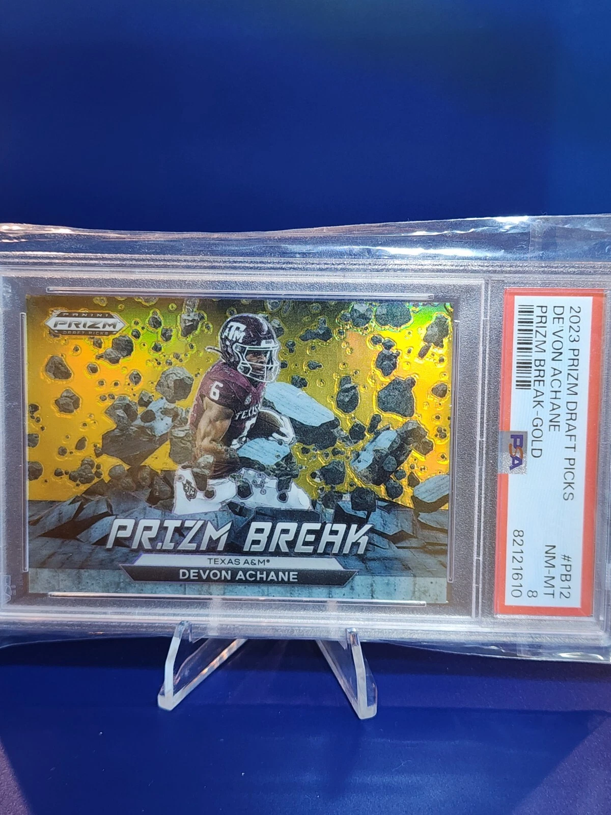 De'Von Achane Panini Prizm Draft Picks Prizm Break #PB12 Gold