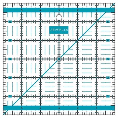 Semplix Patchwork-Quiltlineal inch (6'' x 6'' / 2,5 mm dick / türkis) 1a Qualität