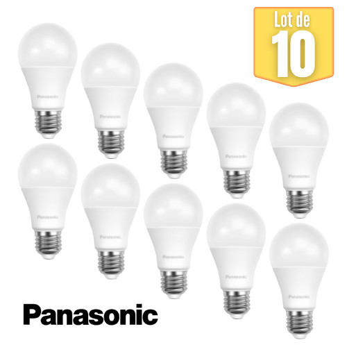 Lot ampoule LED E27 A60 Panasonic 8.5W blanc du jour 6500K pas cher
