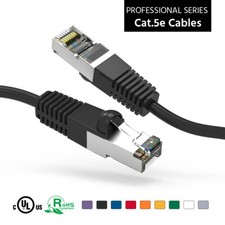 1'FT - 40'FT Shielded CAT5'e Network LAN Patch Cable Cord Ethernet UV Copper FTP