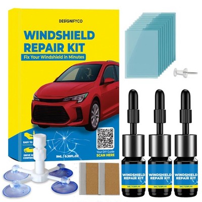 DESIGNIFYCO Windshield Crack Repair Kit 3 Bottles Nano Quick and Efficiency... 