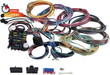 Universal 21 Circuit Wiring Harness Kit, Extra Long Wire Harness Standard Color,