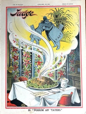 JUDGE Original Antique Chromolithograph Cover January 30, 1895 William Taft
