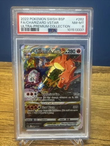 Charizard VSTAR SWSH262 Sword & Shield Promo Card Full Art Holo, PSA 8