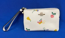 Coach Wristlet Corner Zip Vegetable Wallet Wrist Strap