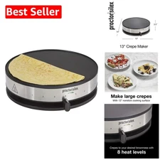 13" Gourmet Crepe Maker - Electric Griddle for Sweet & Savory Delights at Home