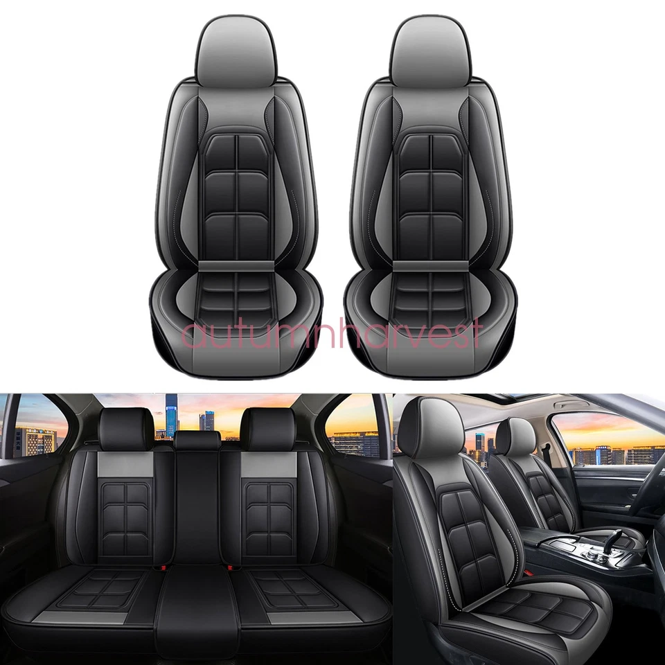 For BMW Car Seat Cover Full Set 5Seat Leather Front Rear Thick Protector Cushion - Image 3 of 4