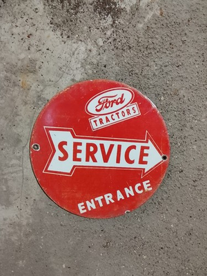 #ad PORCELIAN FORD TRACTORS ENAMEL SIGN SIZE 6X6 INCHES $84.99