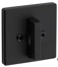 Kwikset Matte Black One-Sided Privacy Deadbolt Square Rose 663SQT-514.DS
