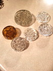 VINTAGE LOT OF 6 GLASS FLOWER ARRANGING FROGS-ONE IS AMBER COLOR — photo 9