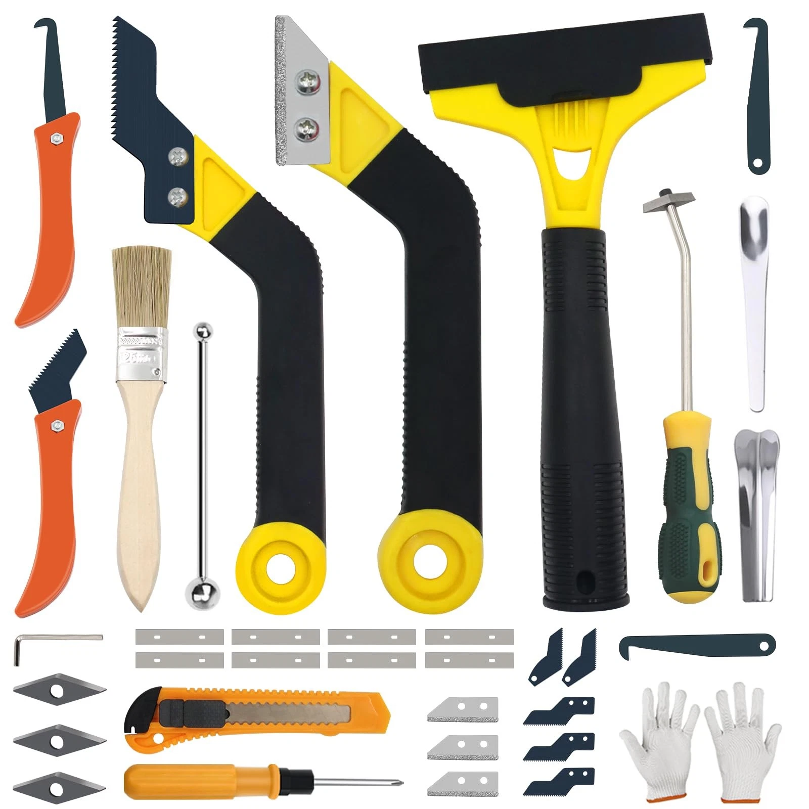 37 Pack Grout Removal Tool Kit, 3 Tile Grout Saws with 20 Extra Cleaning Blad...