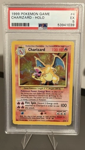 Base Set Charizard 4/102 PSA 5, Pokemon