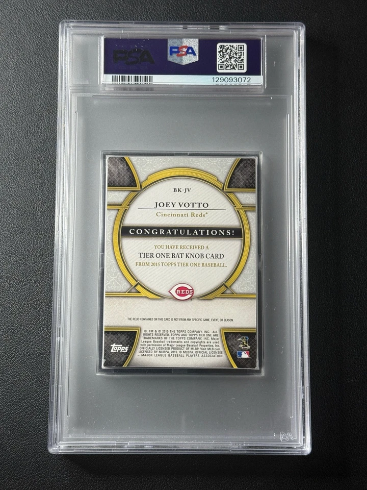 1/1 JOEY VOTTO PSA 7 2015 TOPPS TIER ONE GAME-USED BAT KNOB RELIC REDS 1/1 - Image 2 of 2