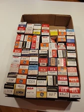 Estate Find!  Large Lot 60 Electronic Radio Tubes In Boxes RCA Sylvania Tung-sol