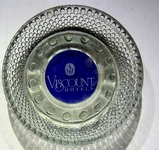 Viscount Hotels Vintage Glass Ashtray Hobnail Design Collectible 1960s Era