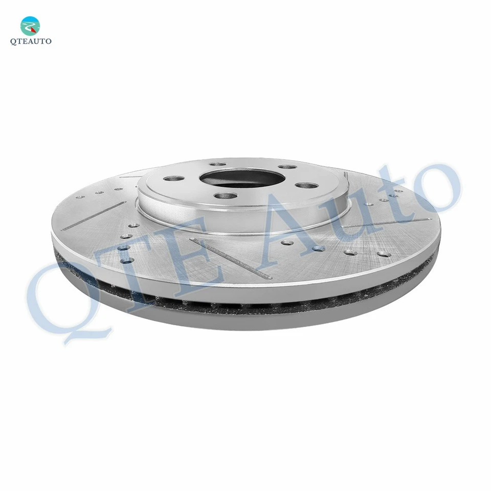 Front Drilled Slotted Brake Disc Rotors 305.2mm For 2003-2011 Lincoln Town CAR - Image 3 of 4