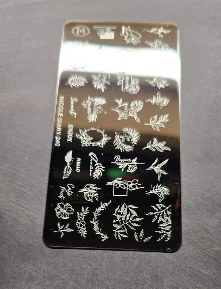 Nicole Diary 240 Placa de Sello de Uñas Flor Hoja Hojas Naturaleza Eternidad Dulce Salvaje Foto 4 de 4