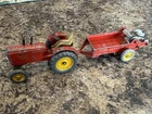 Vintage DINKY MASSEY HARRIS TRACTOR AND TRAILER. Driver Intact. Nice!!