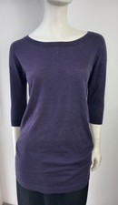 JUCCA Maglione 36 38 Lila 75% Wolle 5% Kaschmir Maniche 3/4 Bottoni sul Retro