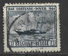 1946 - Belgium Centenary of Ostend / Dover Shipping Route  3f 15c Blue Used