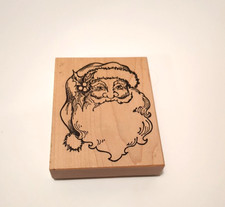 PSX Large Santa Face w/ Holly Christmas Rubber Stamp St. Nick