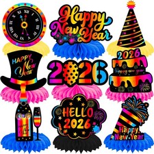 Happy New Year Party Supplies Theme Honeycomb Centerpieces 12PCS...