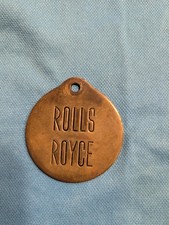 RARE Vintage Brass Rolls Royce Keychain Novelty Key Fob Collector