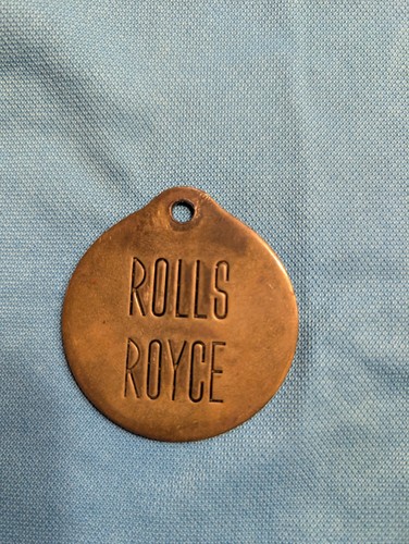 Vintage Brass Rolls Royce Keychain Novelty Key Fob Collector 
