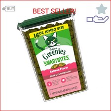 Greenies Cat Treats, Feline Smartbites, Skin Fur Health, Crunchy and Soft Cat