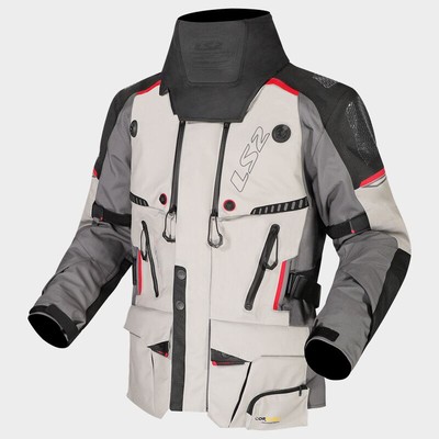 LS2 Apollo Motorrad Motorrad Textiljacke grau / schwarz / rot