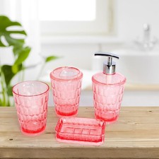 4Pcs Lotion Dispenser Toothbrush Holder Bathroom Accessories Set