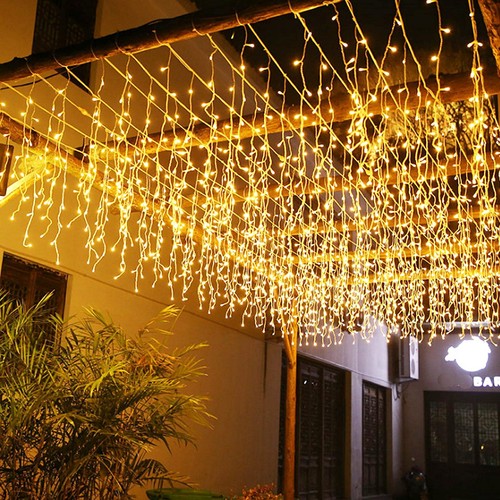 Luces LED para Hielo, 8 Modos, 13FT 96 LEDs Navidad Cortina Corta Hada Colgado... - Imagen 2 de 7