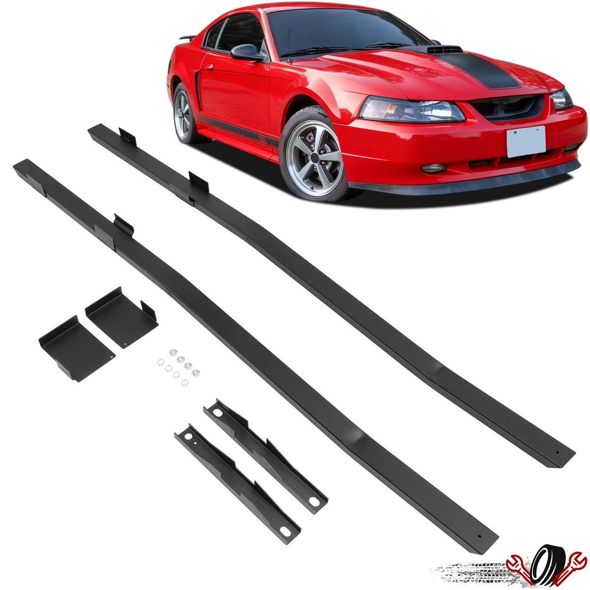 For Ford Mustang 1979-2004 Black Subframe Connectors Full Length