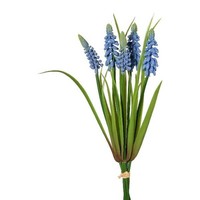 Artplants Deko Traubenhyazinthe Bund Nerialy, Blau, 30Cm