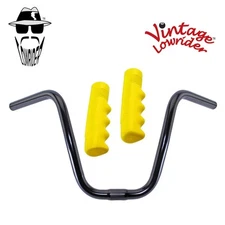 Original Lowrider 9" 25.4 D Handlebar Black 120mm Grips Solid/Yellow