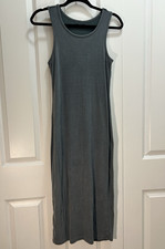 Quince Medium Grey/Teal Midi Tank Top Dress