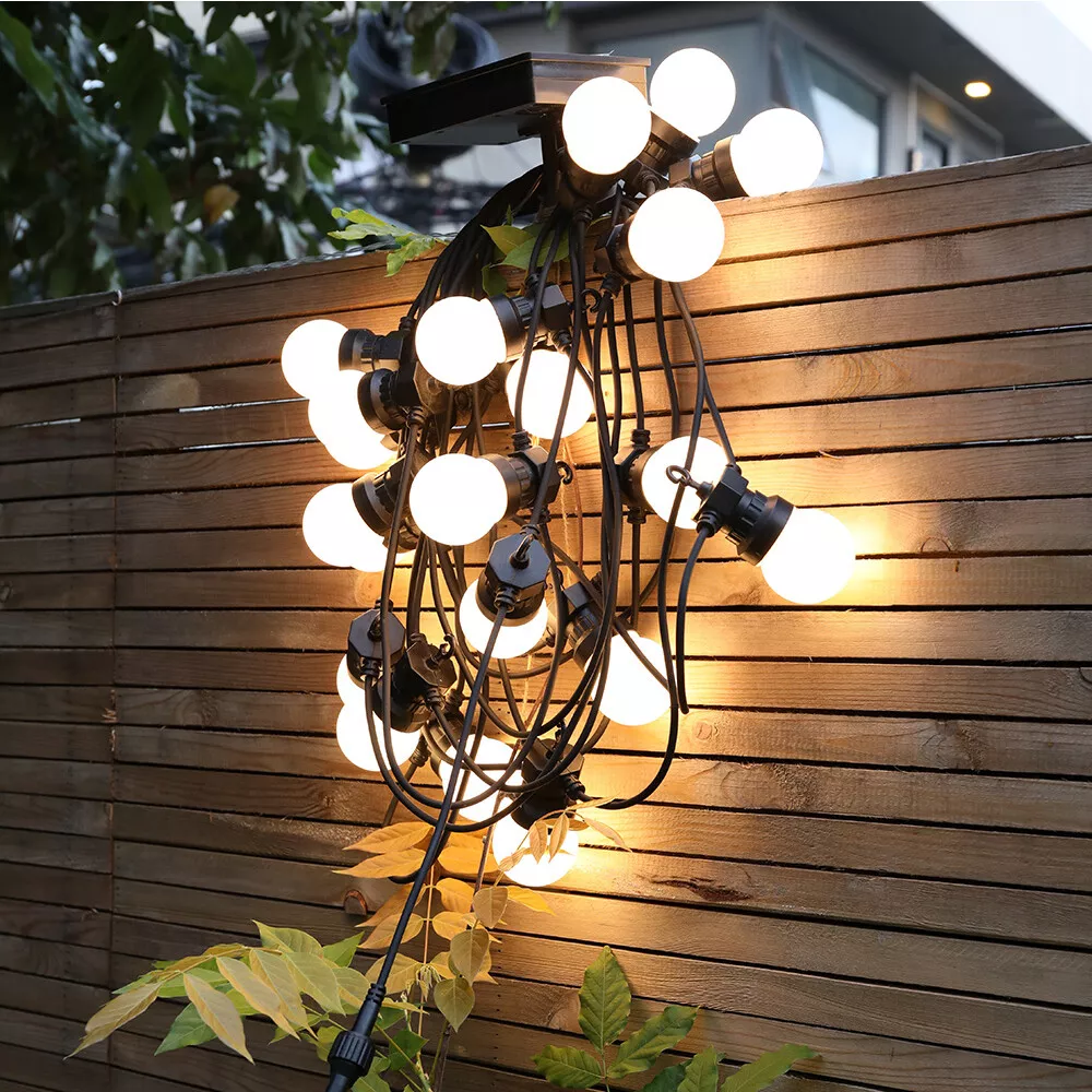 13M 20 Warm White G50 LED Bulbs Waterproof Pergola String Lights Chain Christmas