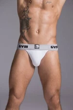Mens GYM Workout Jockstrap w/ 2" Waistband in White - Med, NWT