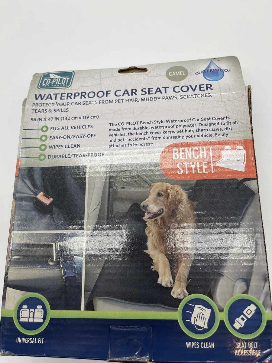 Co Pilot travel waterproof Car Seat Cover Bench Style Camel