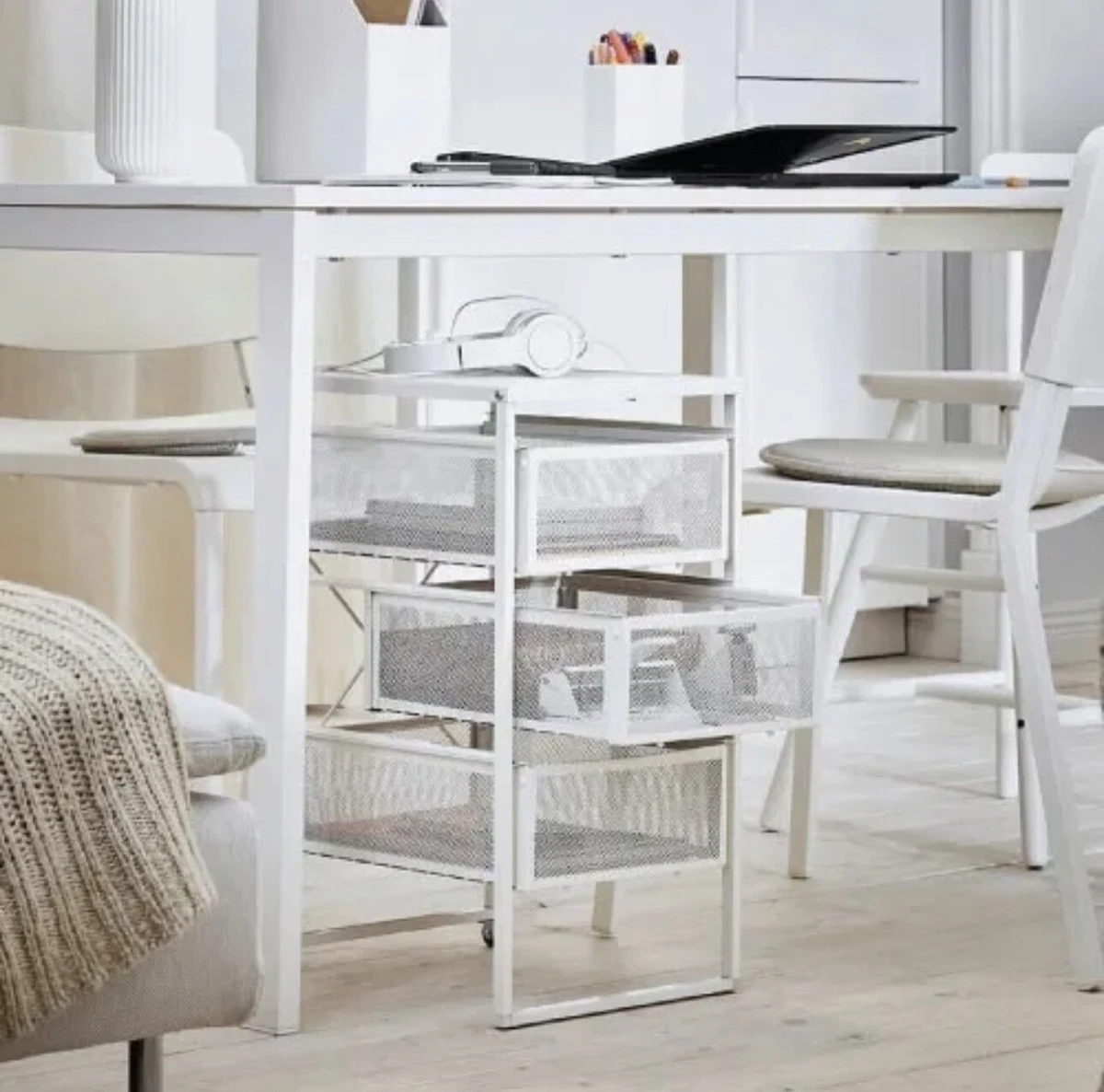 IKEA Lennart desk storage unit with wheels white eBay