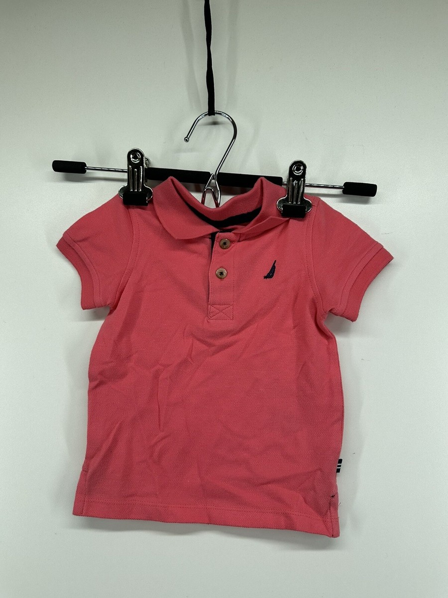 Nautica Toddler Boys Baby 6-9 Months Salmon Pink Polo Shirt NEW - Main Image