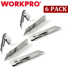 WORKPRO 6PC Compact Folding Utility Knife Lock Back Pocket QUICK CHANGE BLADE US