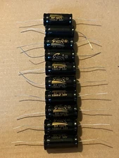 10 New Supertech 1500 uf 50v BIPOLAR Axial Capacitors Guitar Tube Amp Jukebox