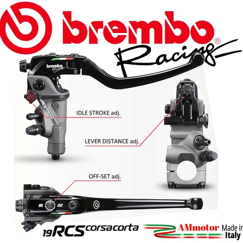 Brembo RCS 19 Corsa Corta Radial Brake Master Cylinder Front For Motorcycle