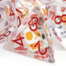 Sage's Familiars - Animated Skull Resin Polyhedral Dice Set | RPG DND