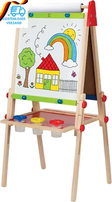 BESUCHE DEN HAPE-STORE Hape Kinder Spiel-Tafel Aus Holz| Preisgekrönte Doppelseitige Kindertafel Höhenv